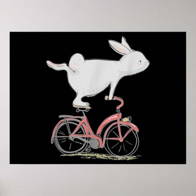 Poster Coelho Bonito Na Bicicleta De Ciclo De Bicicleta (Frente)