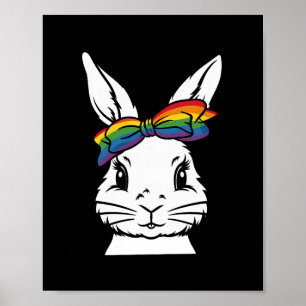 Poster Coelho Bonito Rosto Cara Tie Dye Gles Garota Feliz