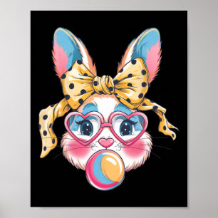 Poster Coelho Bonito Rosto Cara Tie Dye Gles Garota Feliz