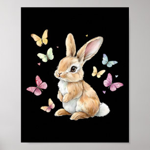 Poster Coelho Borboleta Bunny Páscoa Fofa 