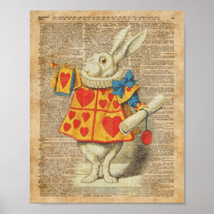 Pôster Coelho branco Alice em trabalhos de arte do