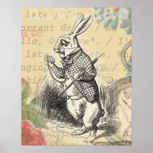 Pôster Coelho Branco Aventuras de Alice no País das Marav