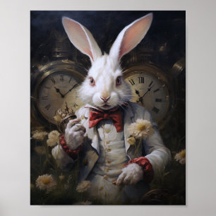 Poster Coelho Branco Sempre Atrasado