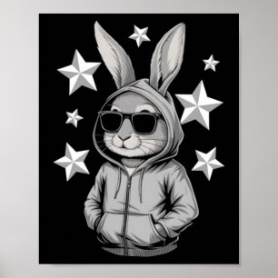 Poster Coelho Cara Com Óculos De Sol Coelho