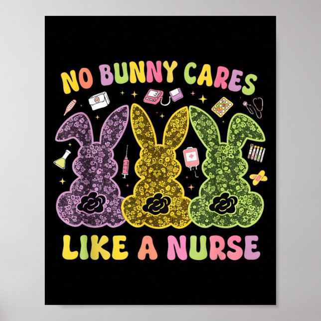 Poster Coelho Cuida Como Uma Enfermeira Funny Easter Enfe (Frente)