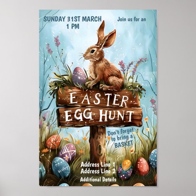 Poster Coelho da Páscoa - Caça ao Ovo da Páscoa (Frente)