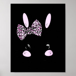 Poster Coelho da Páscoa Gravata Borboleta Leopardo Dia da