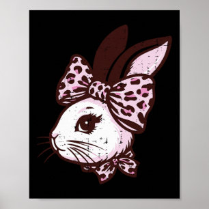 Poster Coelho da Páscoa Leopardo Fita Coelhinho Fofo Meni