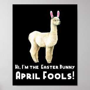 Poster Coelho da Páscoa Llama Engraçado Camiseta do Dia d
