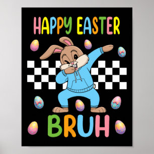 Poster Coelho Dabbing Ovos do Dia de Páscoa Dab Meninos M