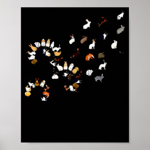 Poster Coelho de Flor de Dente-de-Leão Engraçado