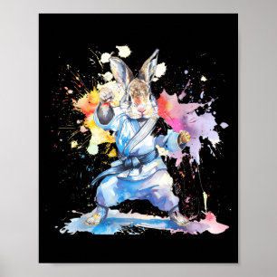 Poster Coelho de Kickboxing Karate Taekwondo Jiu-Jitsu MM