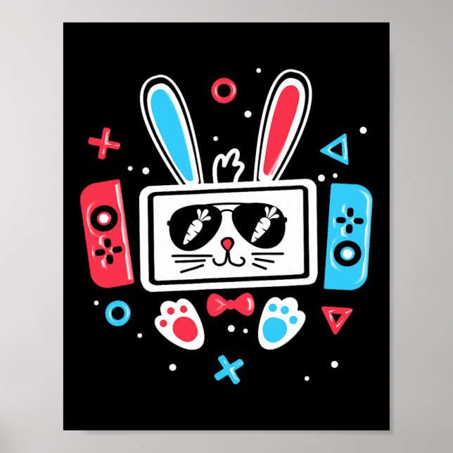 Poster Coelho de Páscoa de Video Game Controle de Jogos J (Frente)