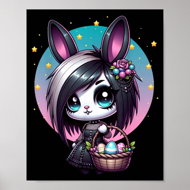 Poster Coelho de Páscoa Emo Goth Garota Cena (Frente)