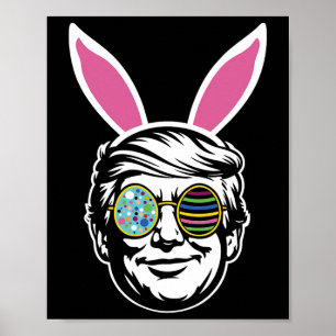 Poster Coelho de Páscoa Feliz Trump Caça ao Ovo de Páscoa