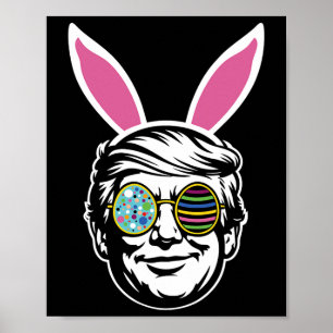 Poster Coelho de Páscoa Feliz Trump Caça aos Ovos Primave
