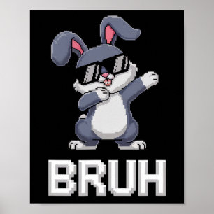 Poster Coelho do Dabbing Feliz Páscoa Ovo Menino