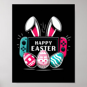 Poster Coelho do Dia Feliz de Páscoa Video Games Meninos