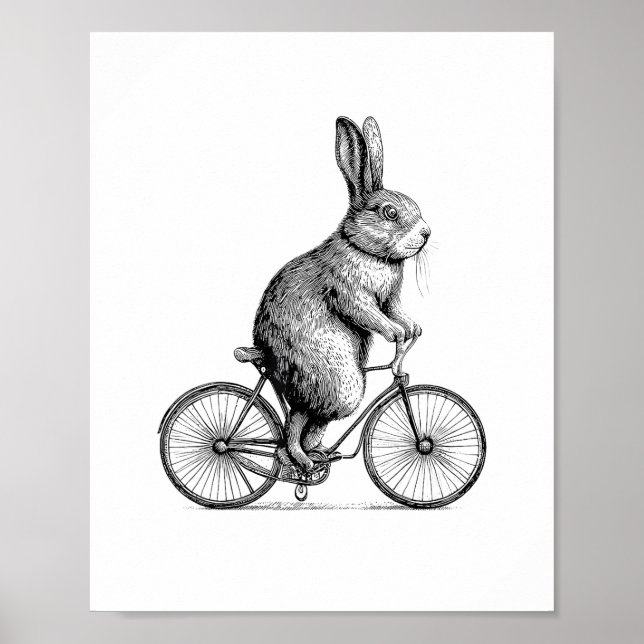 Poster Coelho Em Bicicleta De Bicicleta De Bicicleta W (Frente)