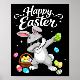 Poster Coelho Feliz da Páscoa para Crianças Meninas Adole