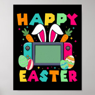 Poster Coelho Feliz de Páscoa Controle de Jogo de Vídeo G