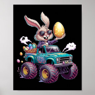 Poster Coelho Feliz Páscoa Amantes de Monster Truck Crian