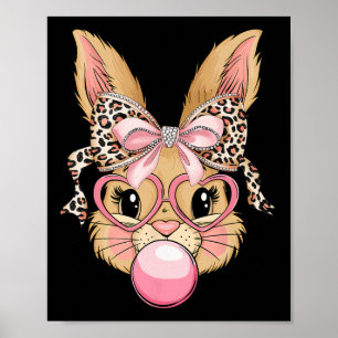 Poster Coelho Fofo Face de Leão Gles Menina Feliz Pascoa