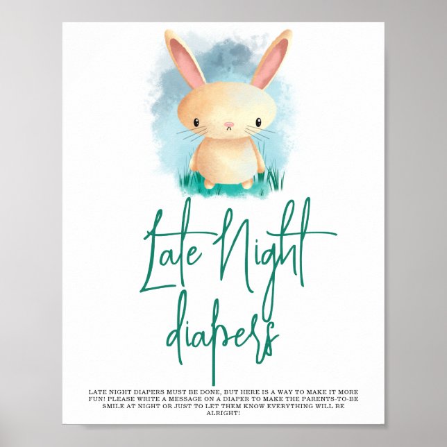 Poster Coelho Fofo - Fraldas Noturnas (Frente)