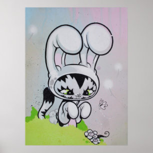 Poster Coelho Gatinho Borboleta