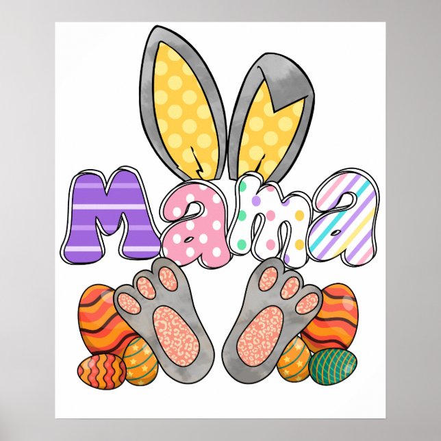 Poster coelho mamãe (2), retrô, vintage (Frente)