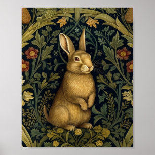 Poster Coelho no estilo da arte florestal