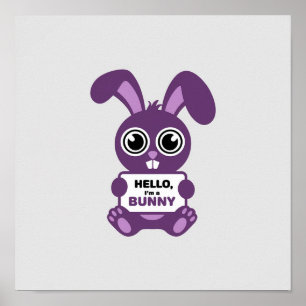 Poster Coelho Roxo Encantador: Espalhe Alegria!