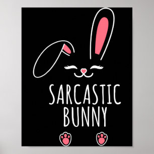 Poster Coelho Sarcástico Camiseta Divertida de Páscoa