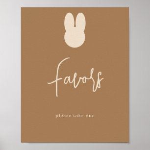 Poster Coelho Simples Obrigado / Favores