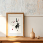 Poster Coelhos de Aquarela Contém riqueza de hieroglifo<br><div class="desc">Coelhos de Aquarela Contém Poster de riqueza de hieroglifo</div>