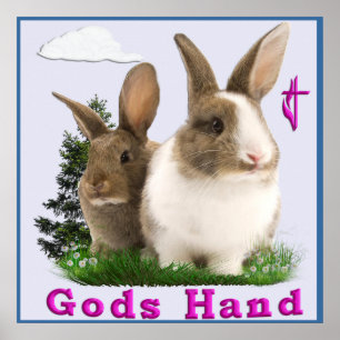 Poster Coelhos de mãos deuses