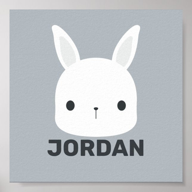 Poster Coelhozinho Fofo com Nome Personalizado (Frente)