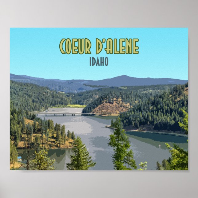 Poster Coeur d’Alene Idaho Souvenir (Frente)