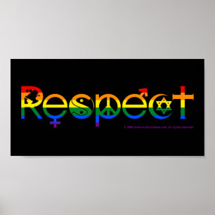 Pôster Coexistir com Respeito LGBT Orgulho Gay