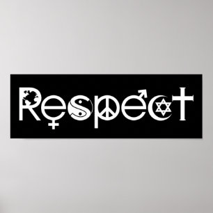Poster Coexistir com Respeito - Paz Bondade & Tolerância