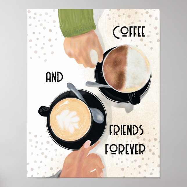 Poster Coffee and Friends Forever Postcard    (Frente)