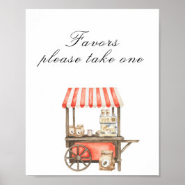 Poster Coffee baby shower - favors, please take one