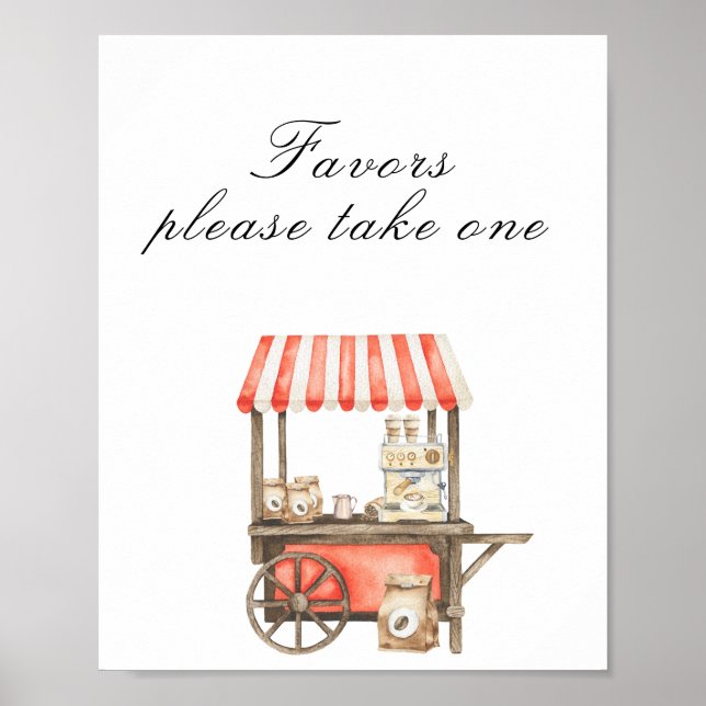 Poster Coffee baby shower - favors, please take one (Frente)