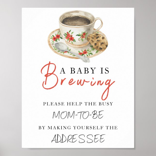 Poster Coffee baby shower - Help the Busy Mom-to-Be  (Frente)