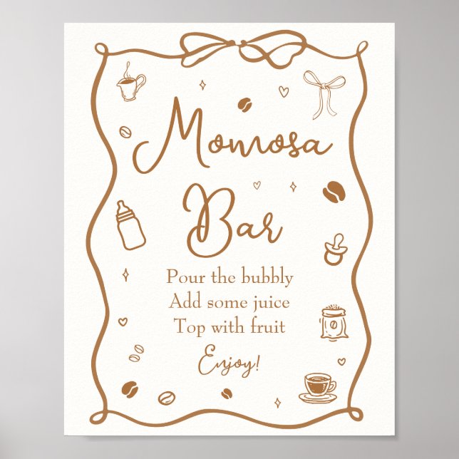 Poster Coffee Baby Shower Momosa Bar (Frente)