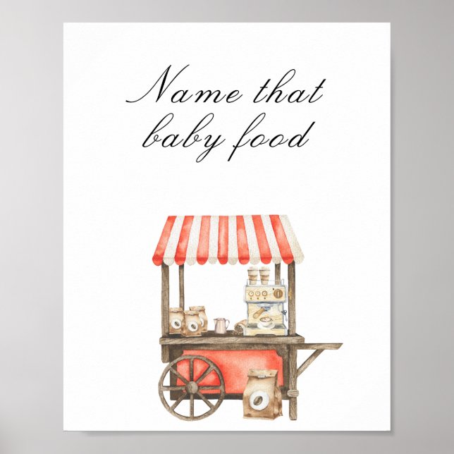 Poster Coffee baby shower - Name that baby food (Frente)