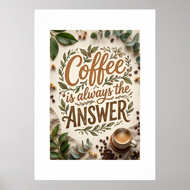 Poster coffee is always the answer (Frente)