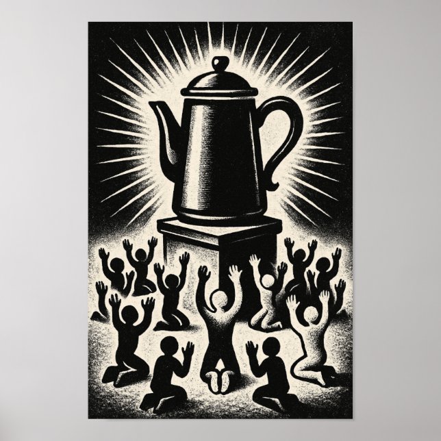 Poster Coffee Is My Religion – Worship Coffee (Frente)