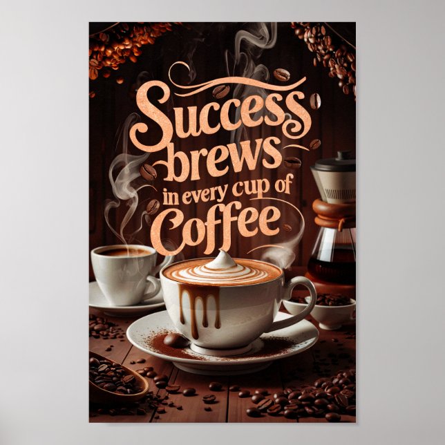 Poster Coffee Motivational Cotes de Sucesso e Criativos (Frente)