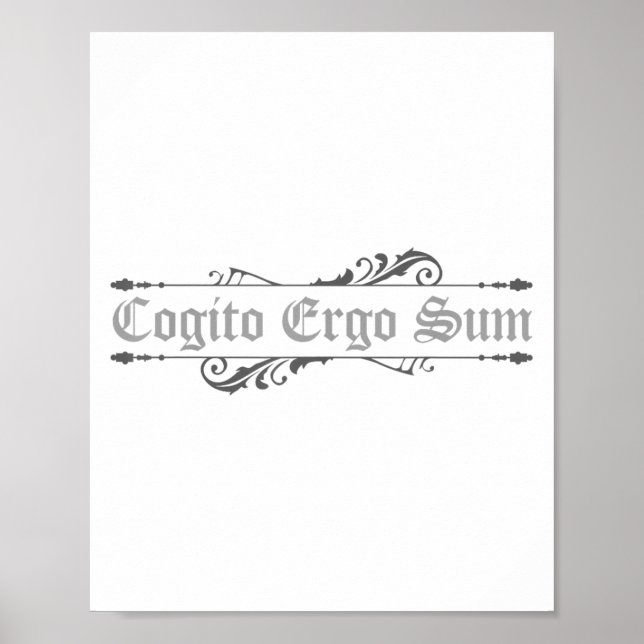 Poster Cogito Ergo Sum Acho Que Por Isso Sou Filosofia (Frente)
